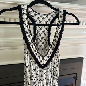 Poupette St. Barth Black and White Chemise with Geometric Pattern